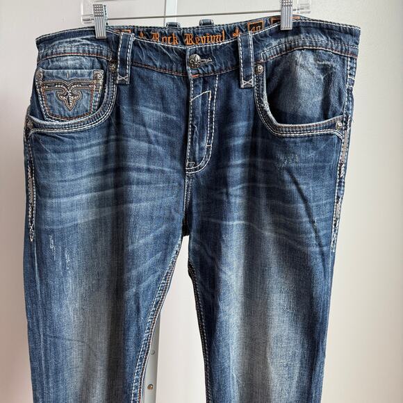 Rock Revival sz 41‎ blue denim jeans - Picture 2 of 10